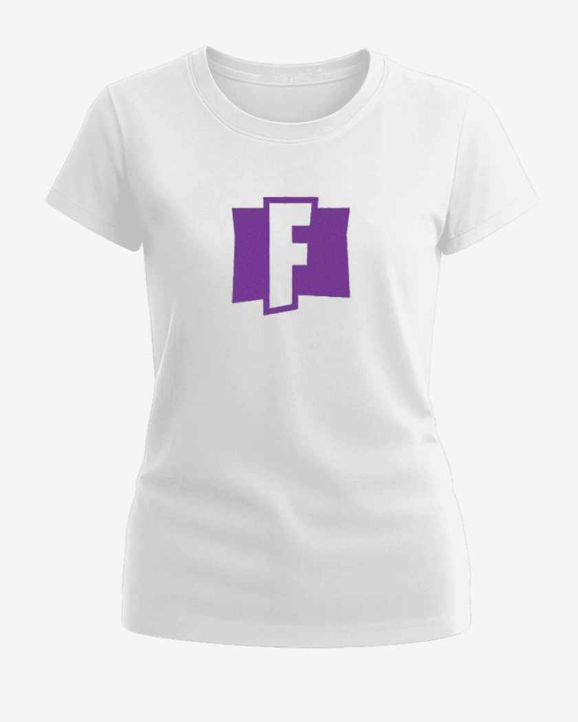 Polera de Mujer Blanco de Logo Fornite 