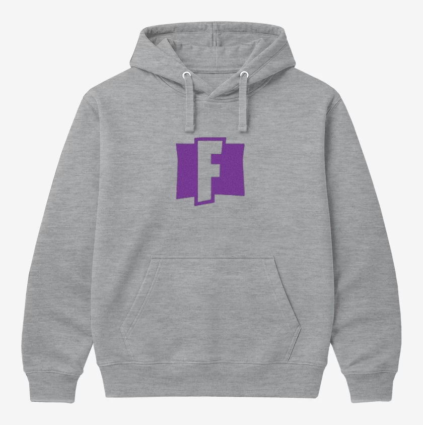 Polerón Canguro Gris Melange de Logo Fornite 