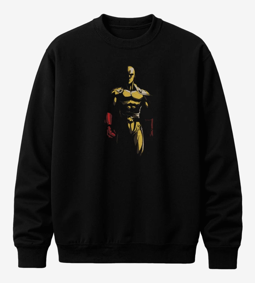 Poleron polo Negro de Saitama punch