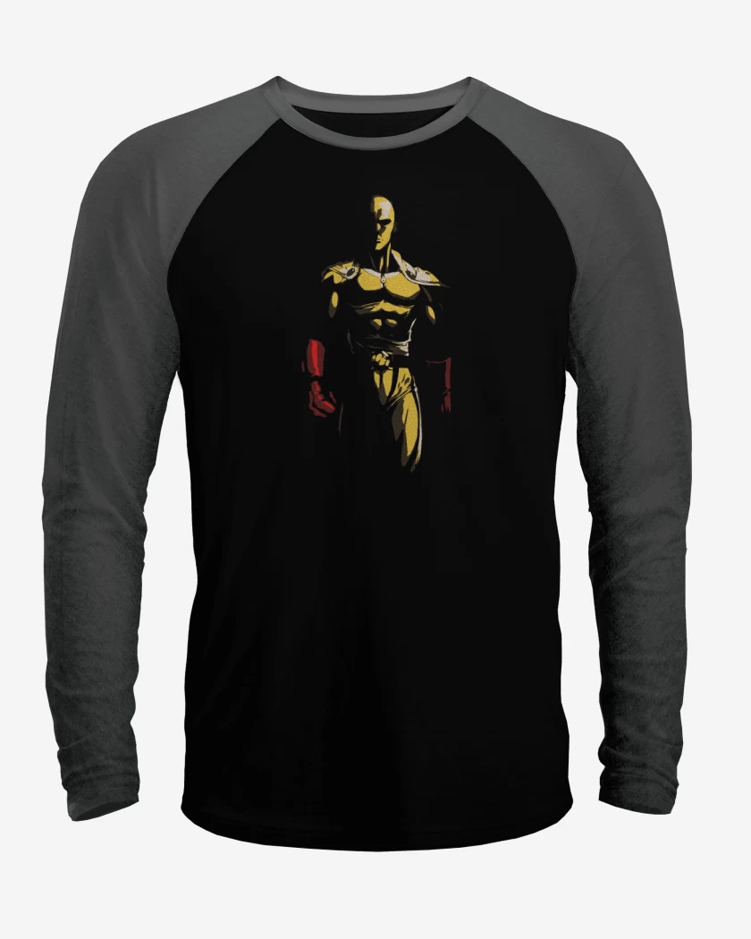 Polera Raglan Negro / Negro Heather de Saitama punch