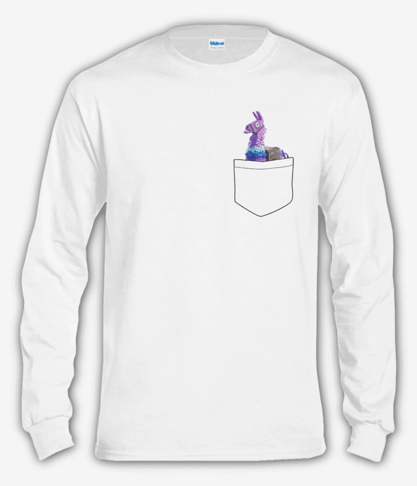 Polera manga larga Blanco de LLama Fornite