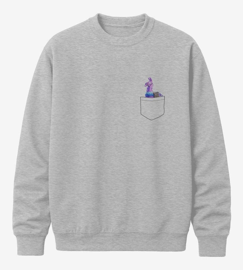 Poleron polo Gris Melange de LLama Fornite