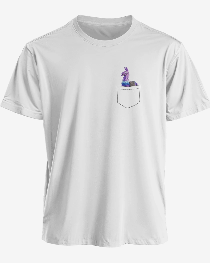 Polera premium Blanco de LLama Fornite