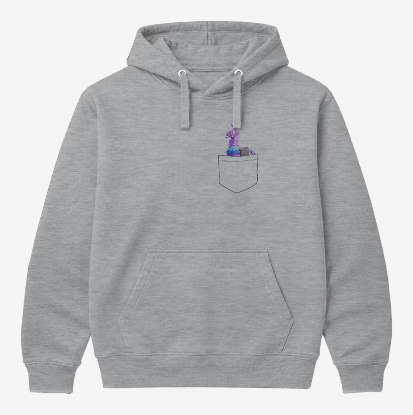 Polerón Canguro Gris Melange de LLama Fornite