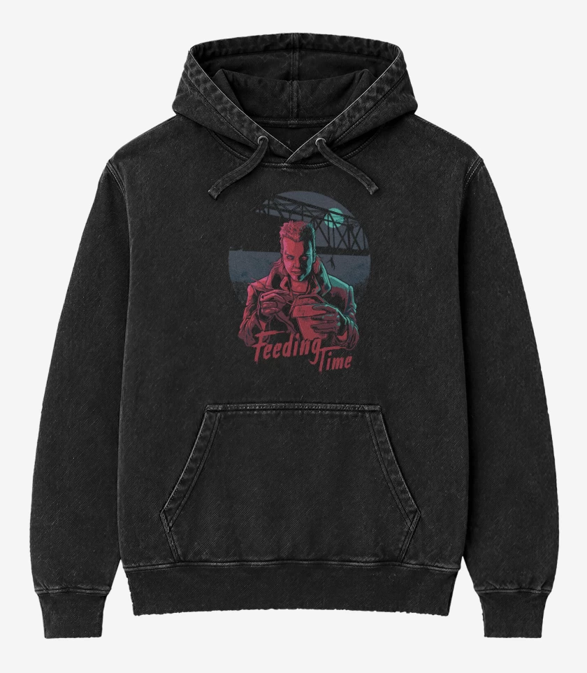 Poleron Canguro Acid Wash Negro de The lost boys