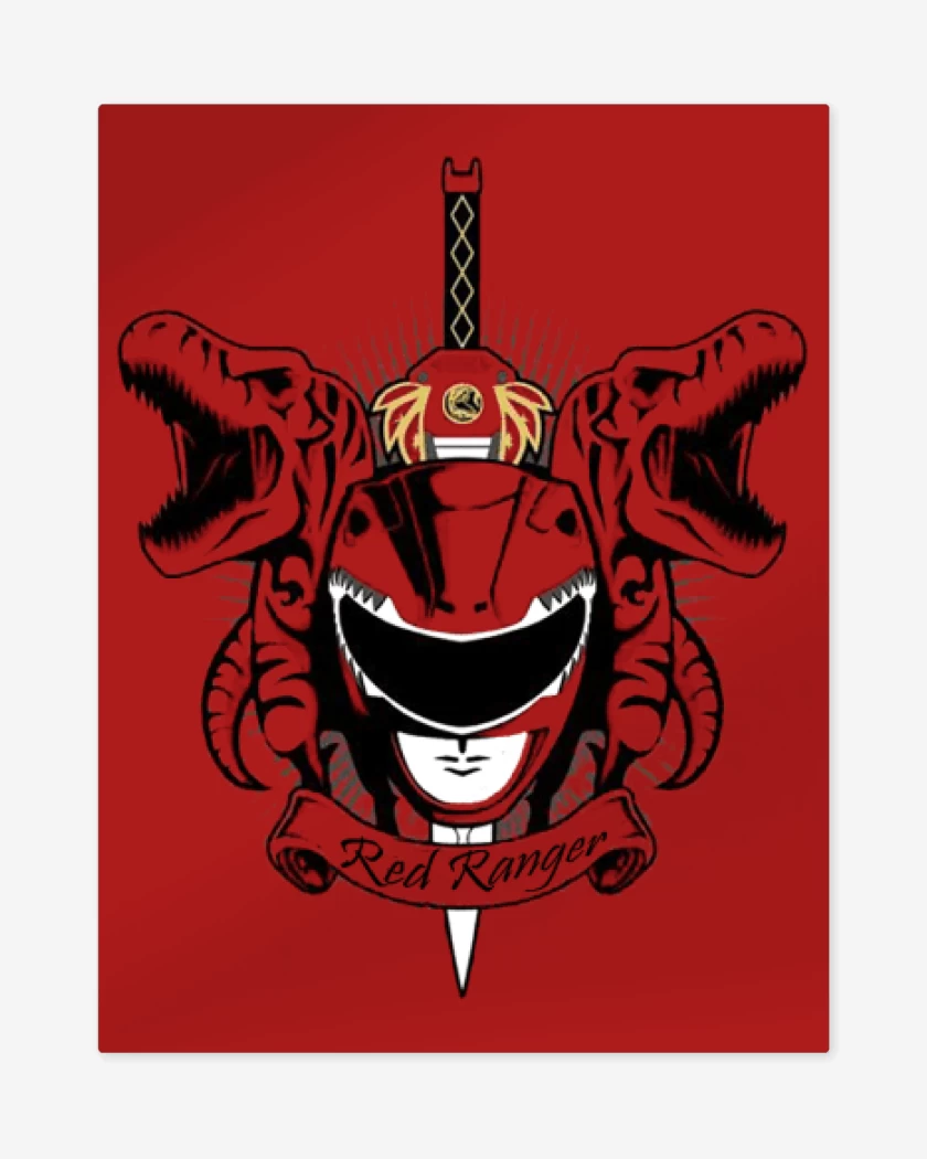 Print metalico Rojo de Tyrannosaurus Red Ranger