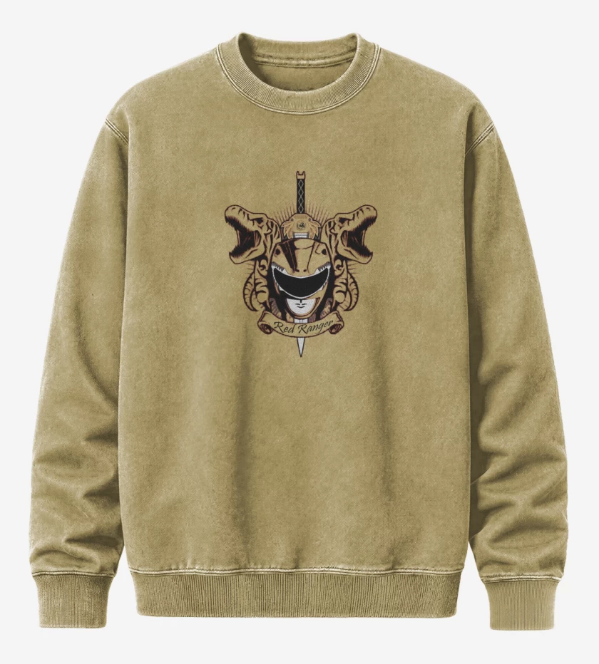 Poleron Polo Acid Wash Beige de Tyrannosaurus Red Ranger