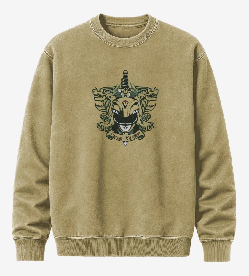 Poleron Polo Acid Wash Beige de Dragonzord Green Ranger