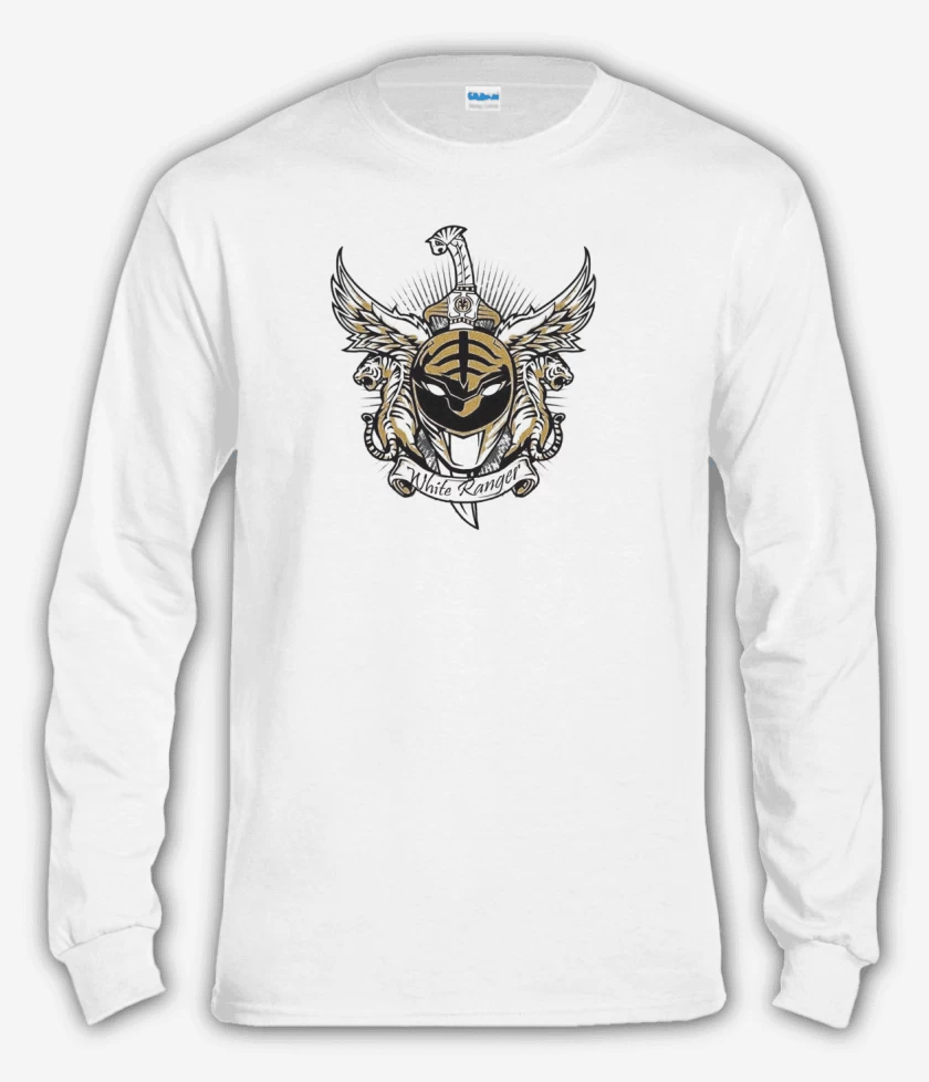 Polera manga larga Blanco de Tiger White Ranger 