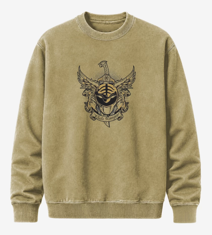 Poleron Polo Acid Wash Beige de Tiger White Ranger 