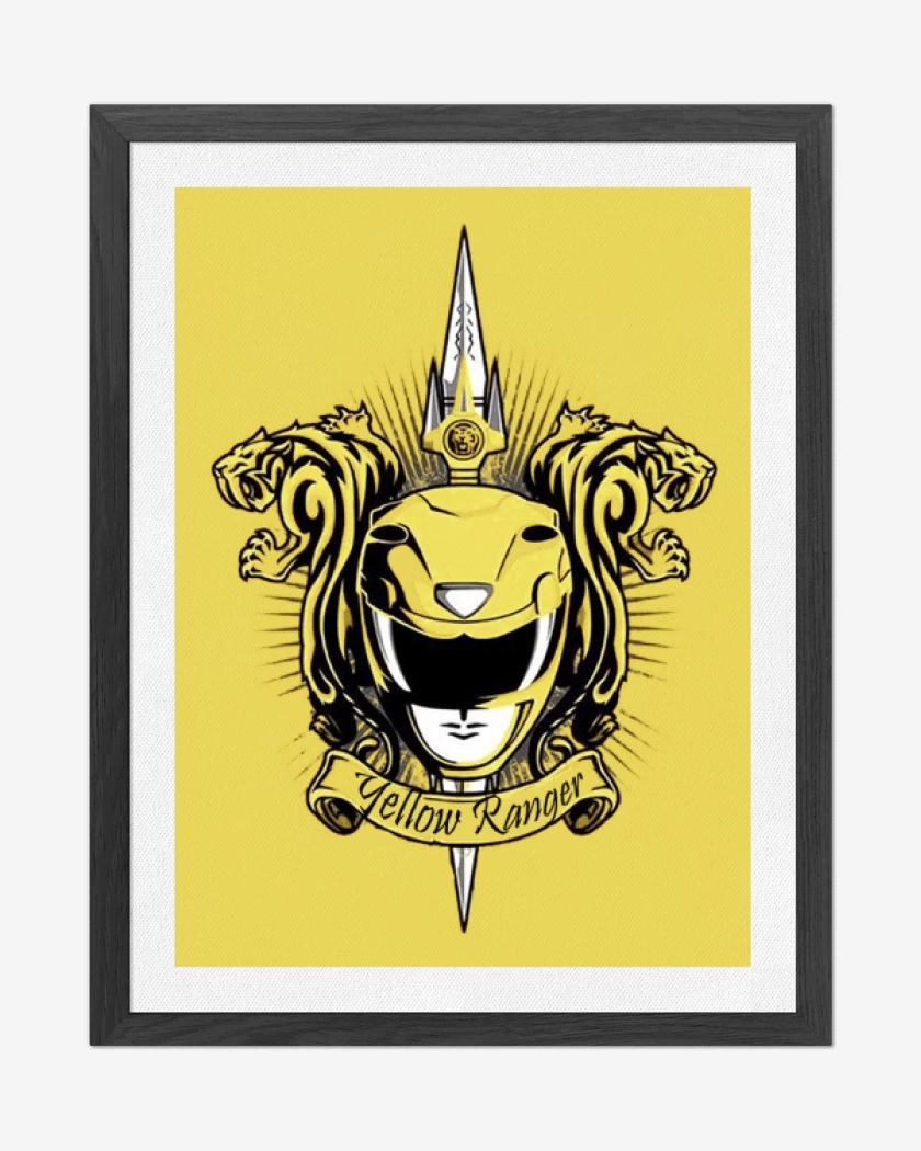 Cuadro decorativo Amarillo de Sabertooth Yellow Ranger