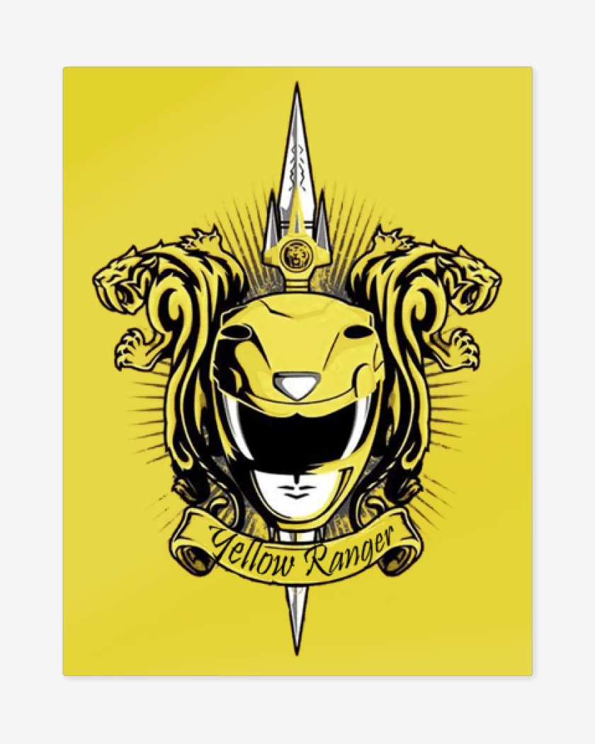 Print metalico Amarillo de Sabertooth Yellow Ranger