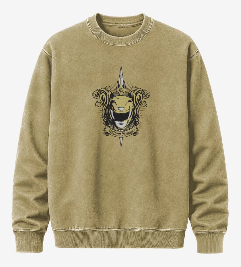 Poleron Polo Acid Wash Beige de Sabertooth Yellow Ranger