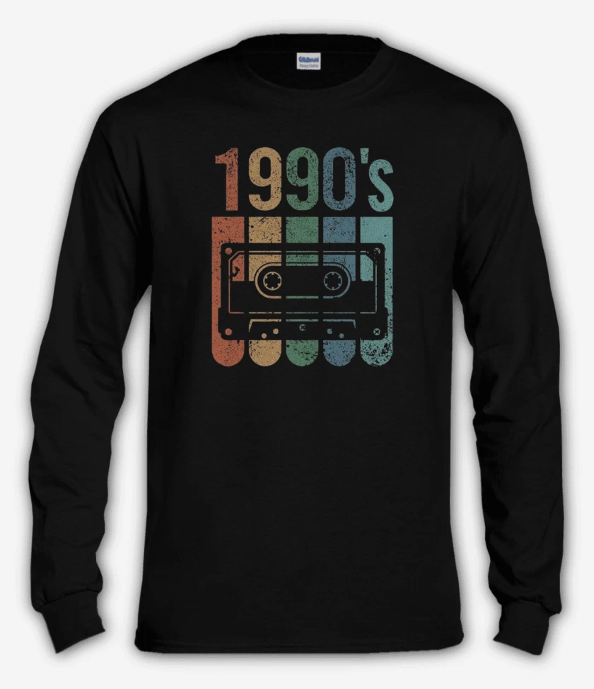Polera manga larga Negro de noventas 