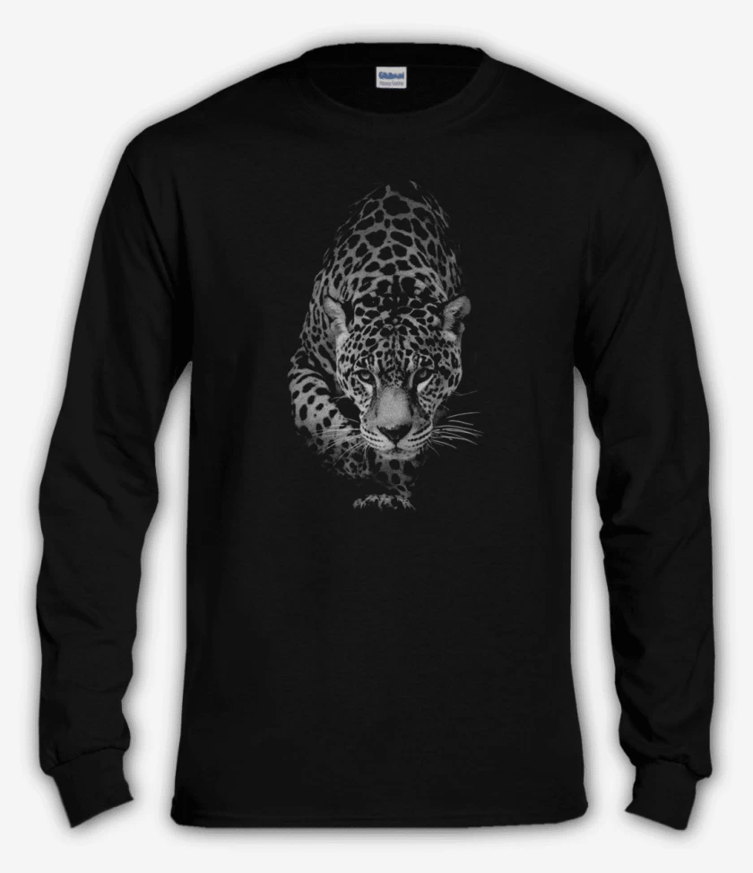 Polera manga larga Negro de Leopardo 