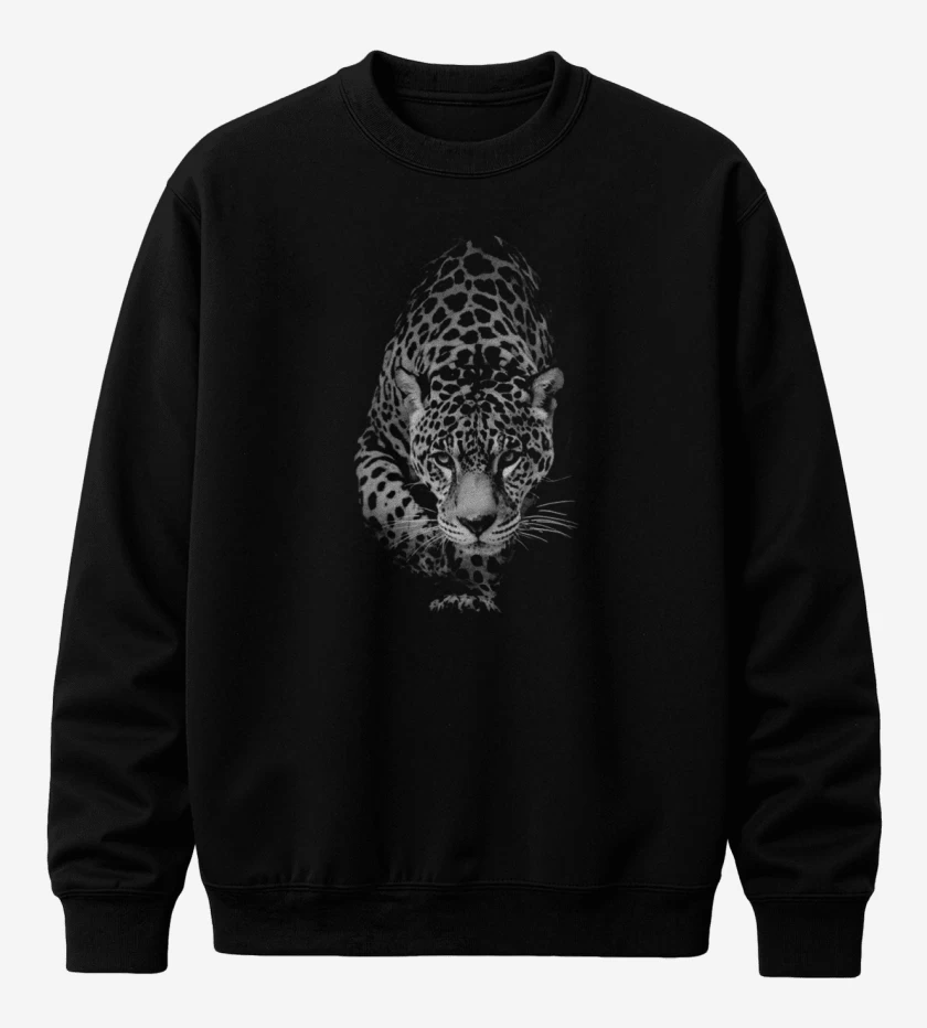 Poleron polo Negro de Leopardo 