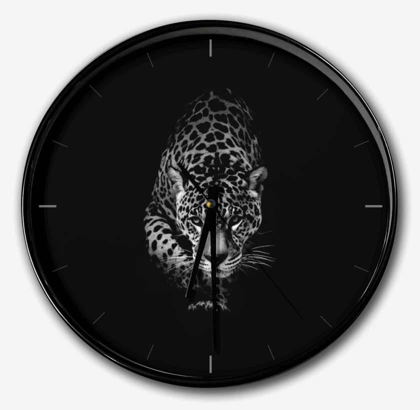 Reloj Negro de Leopardo 