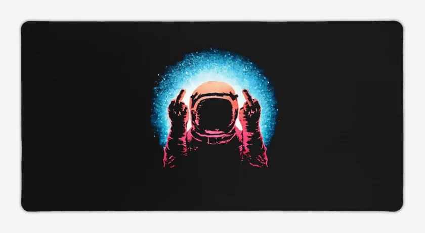 Mouse pad Gamer Negro de Astronauta 15 