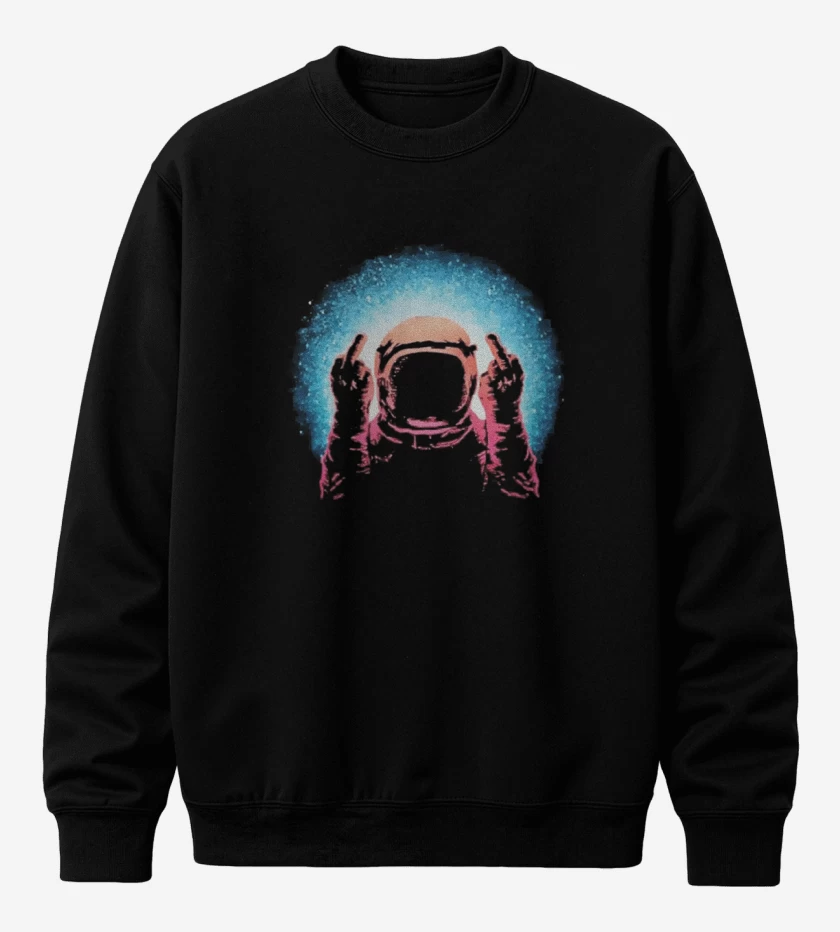 Poleron polo Negro de Astronauta 15 