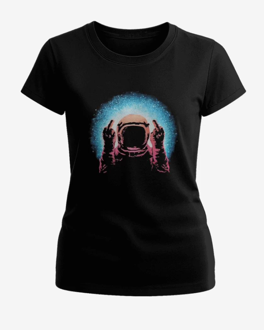 Polera de Mujer Negro de Astronauta 15 