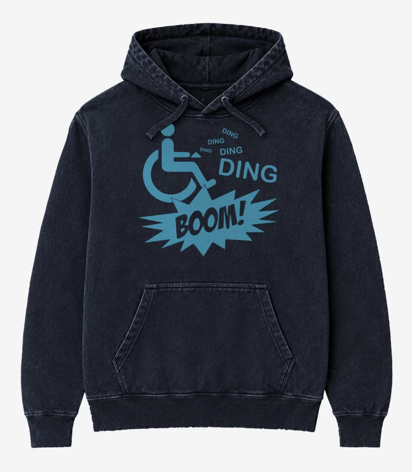 Poleron Canguro Acid Wash Azul Marino de BrBa - Ding Ding Boom
