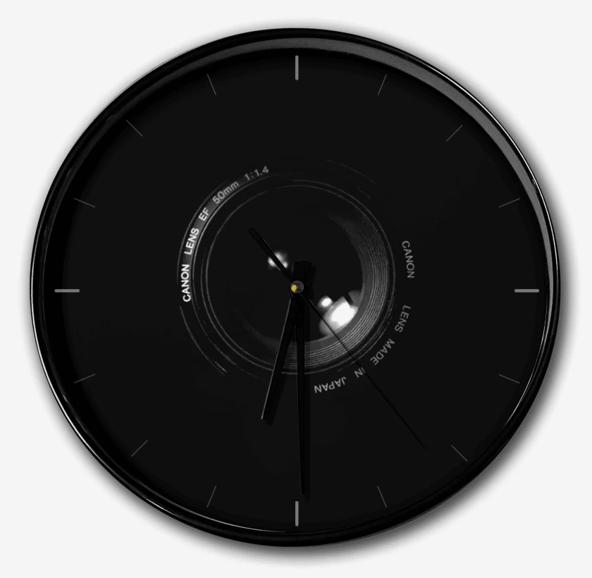 Reloj Negro de Lente 55mm 