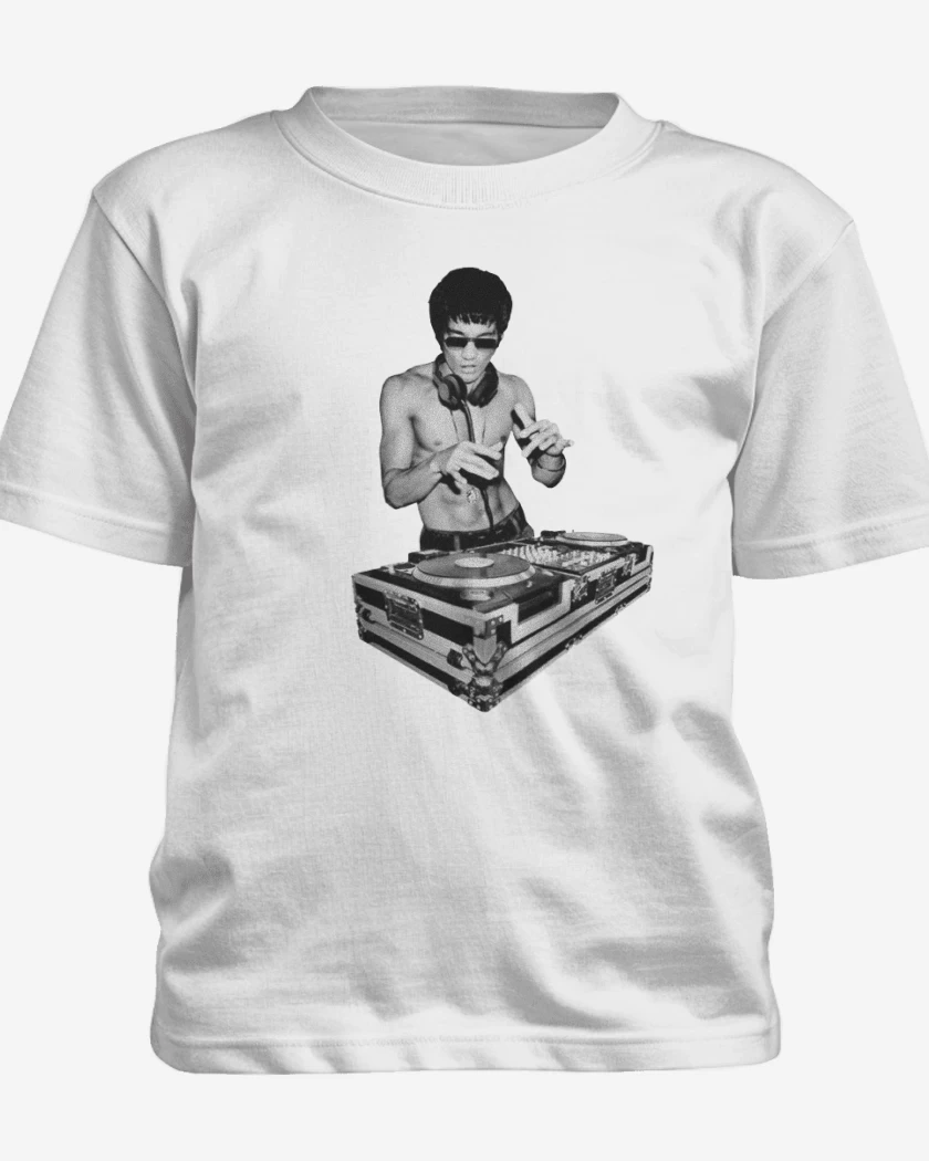 Polera de niño Blanco de Bruce lee tony stark