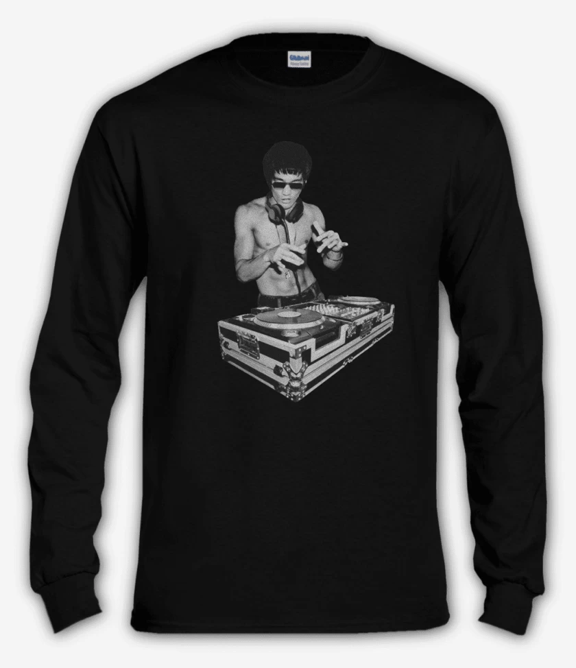 Polera manga larga Negro de Bruce lee tony stark