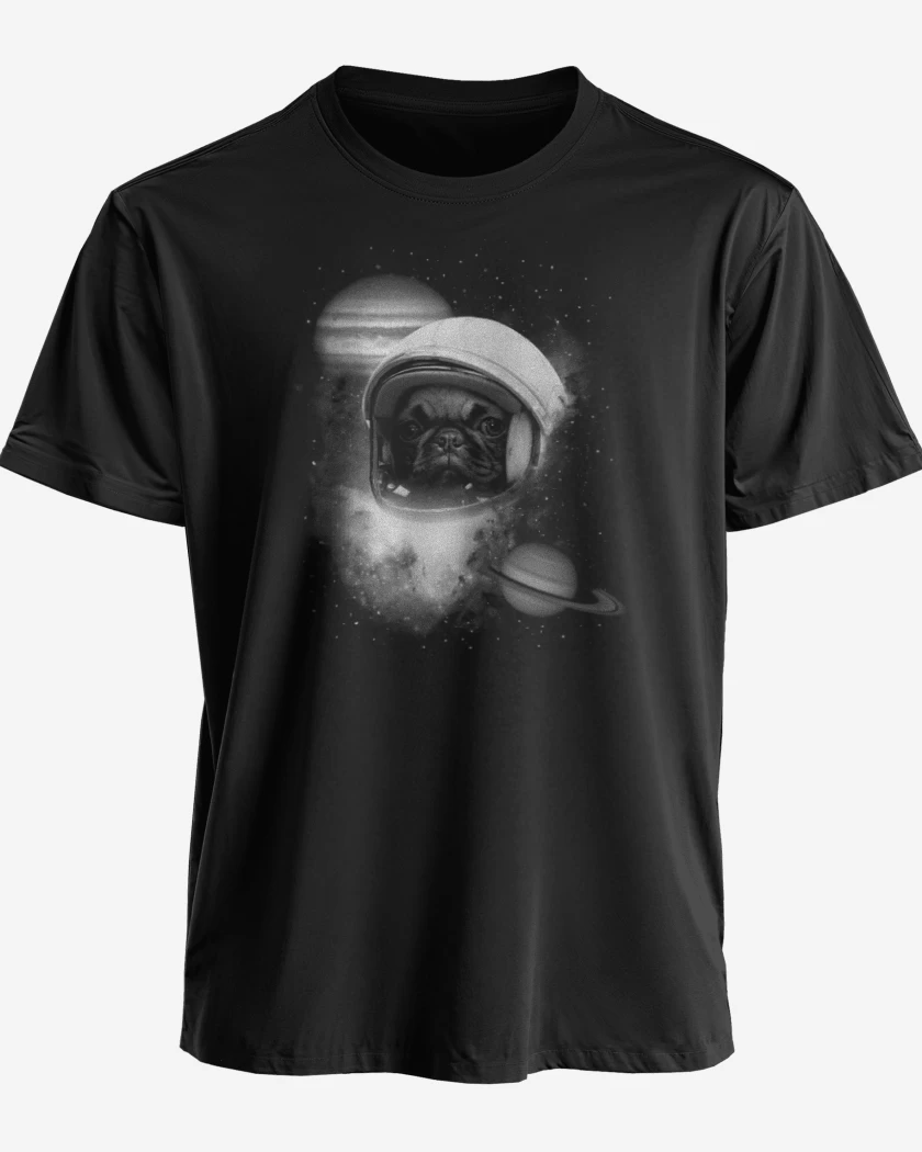 Polera premium Negro de perrito espacio