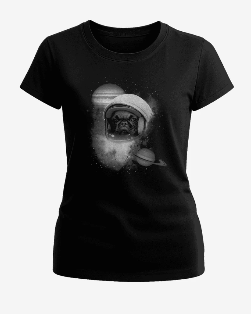 Polera de Mujer Negro de perrito espacio