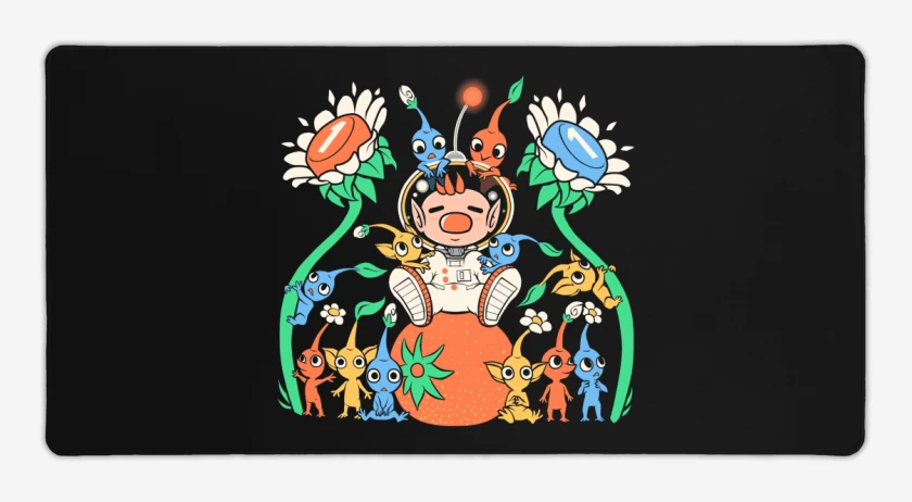 Mouse pad Gamer Negro de pikmins