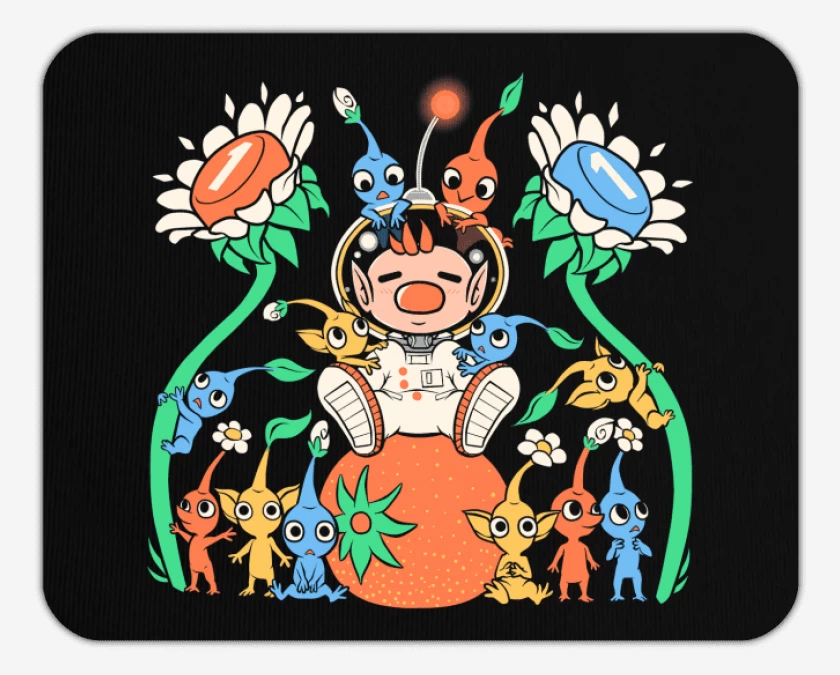 Mousepad Negro de pikmins