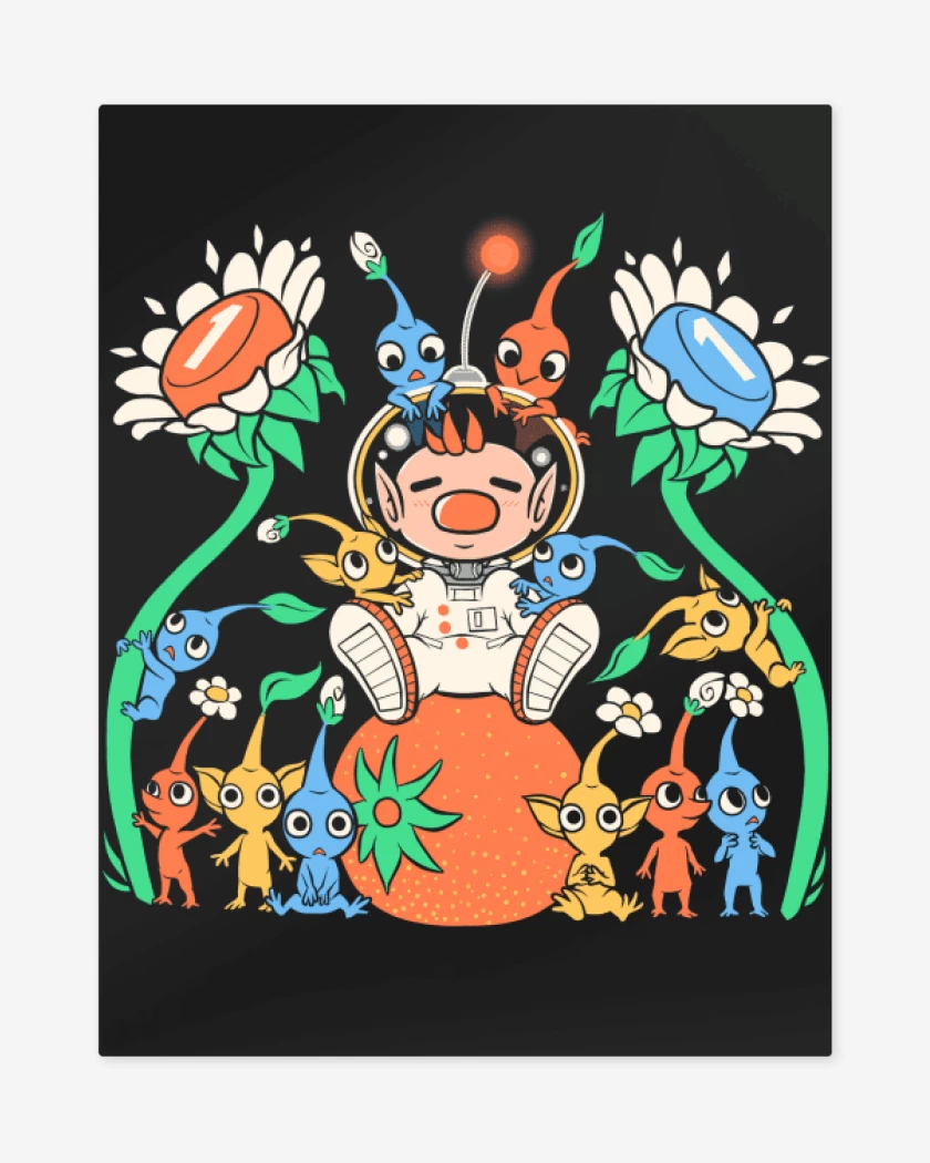 Print metalico Negro de pikmins