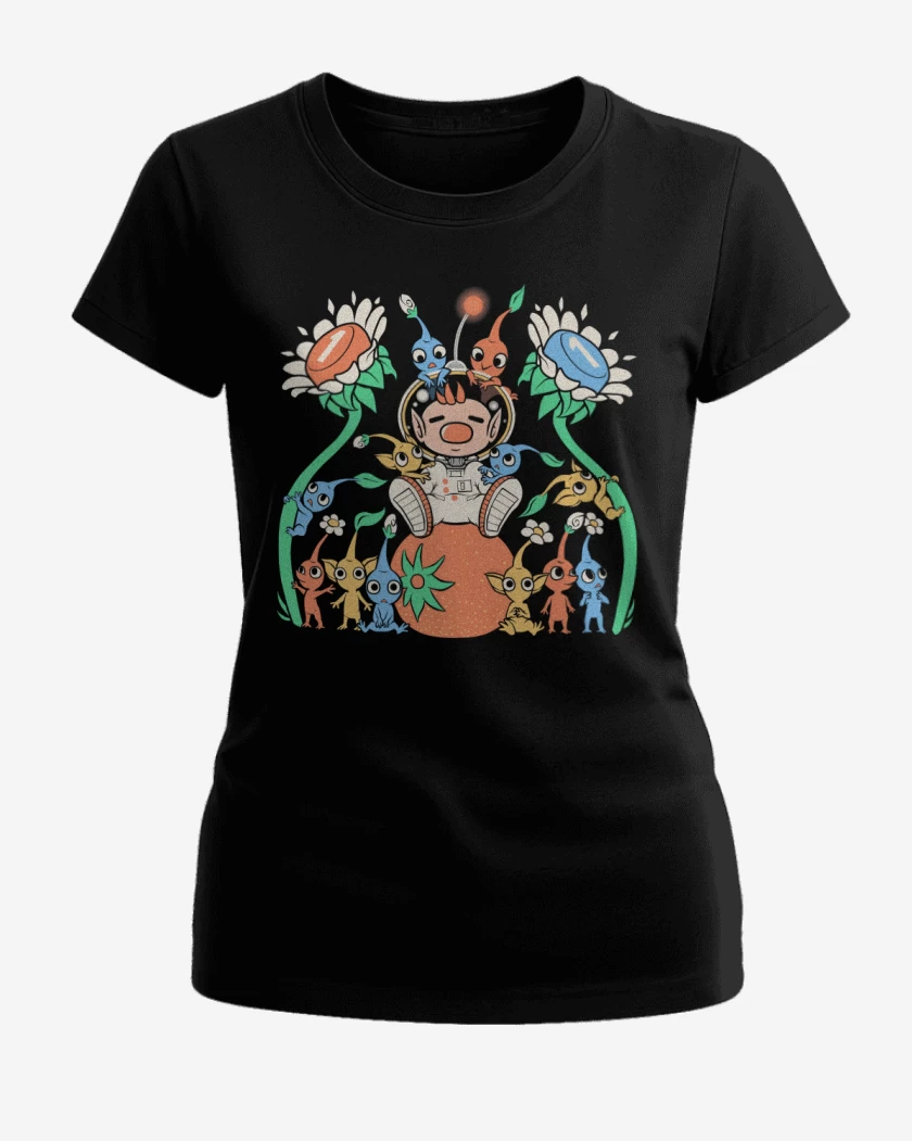 Polera de Mujer Negro de pikmins
