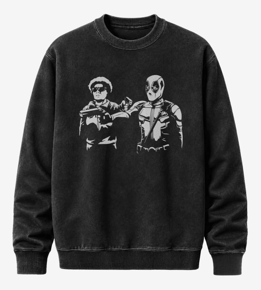 Poleron Polo Acid Wash Negro de Pool fiction
