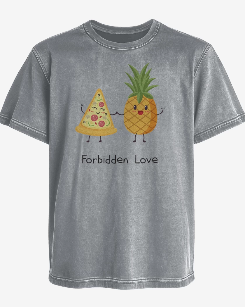 Polera desgastada Gris Melange de Amor prohibido