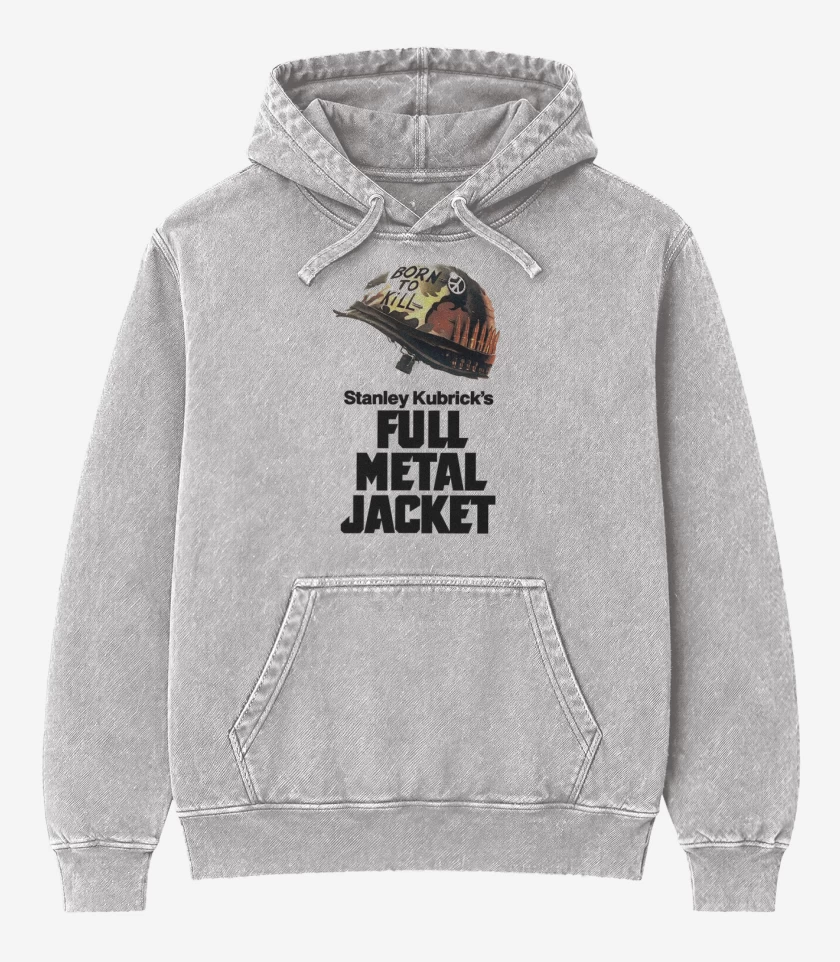 Poleron Canguro Acid Wash Gris Melange de Full Metal Jacket