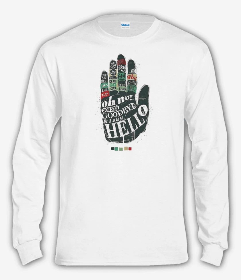 Polera manga larga Blanco de Hello goodbye 
