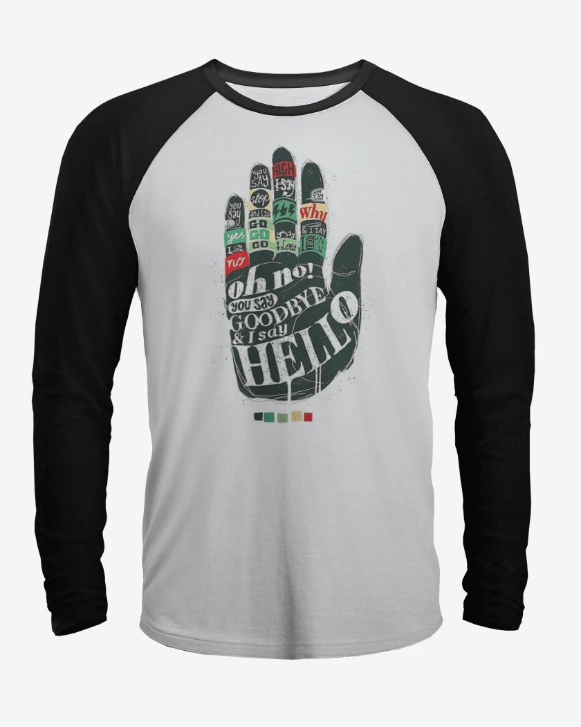 Polera Raglan Blanco / Negro de Hello goodbye 