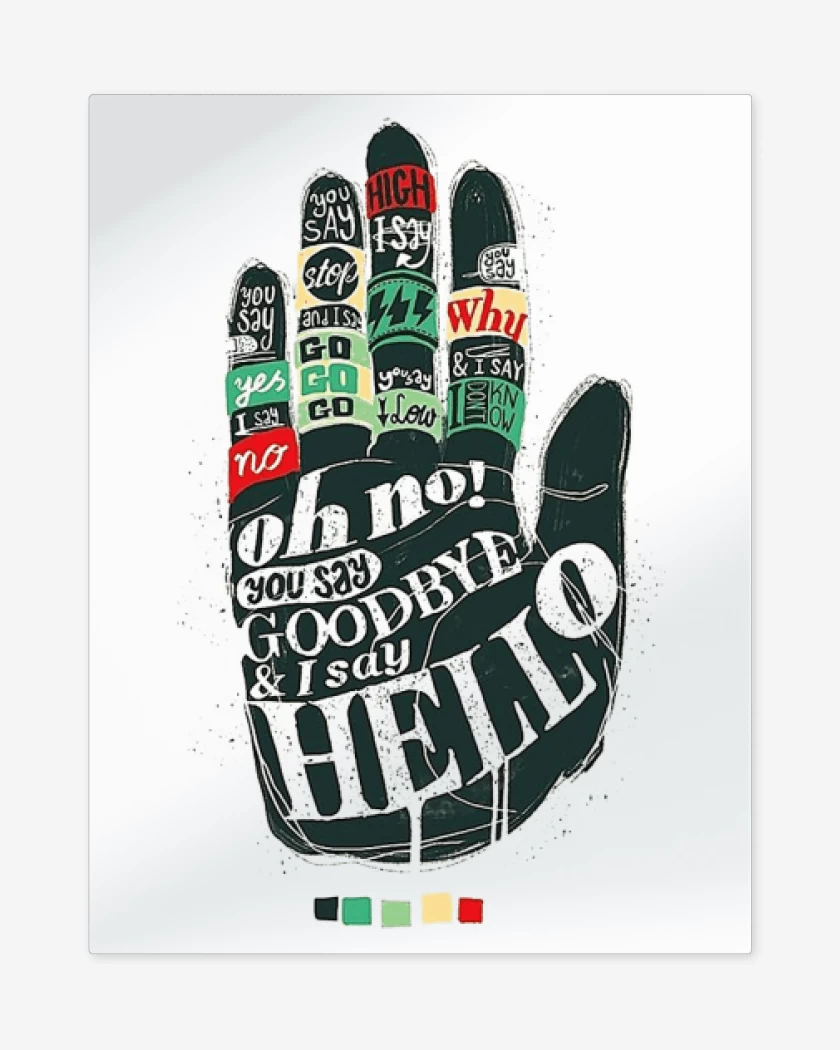 Print metalico Blanco de Hello goodbye 