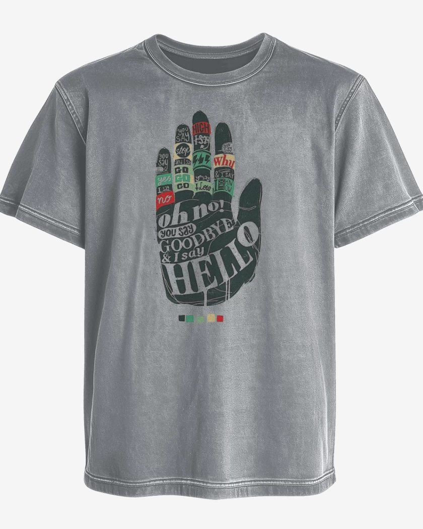 Polera desgastada Hello goodbye 
