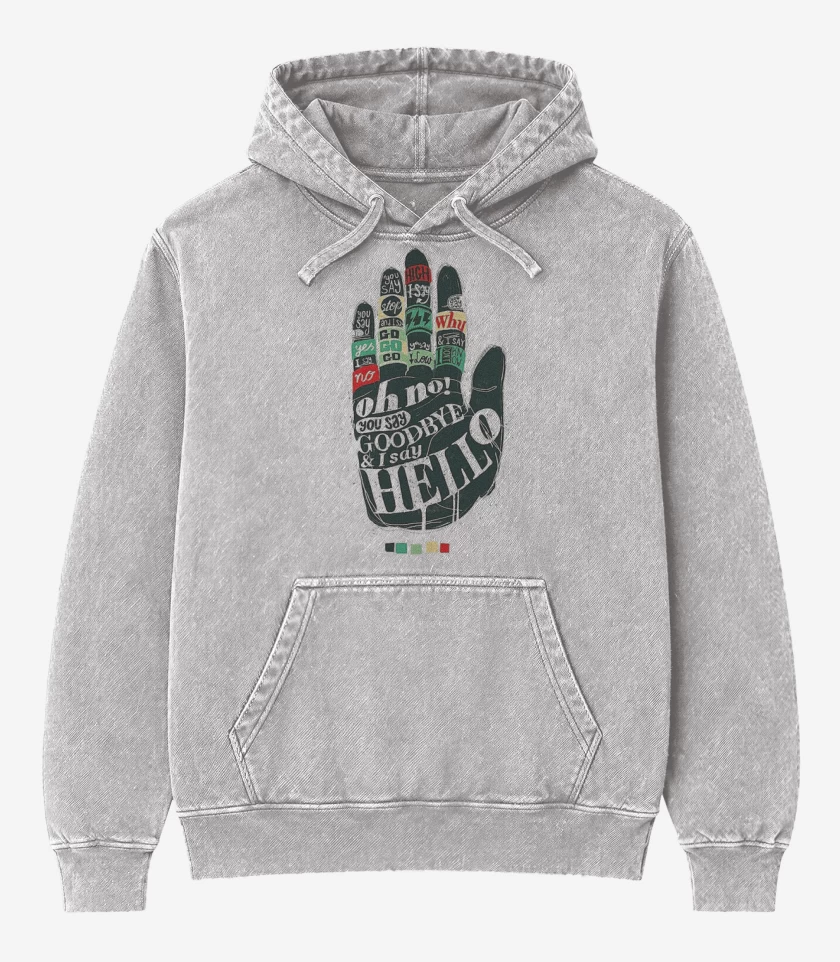 Poleron Canguro Acid Wash Gris Melange de Hello goodbye 