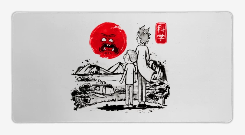 Mouse pad Gamer Blanco de Rick and morty japo