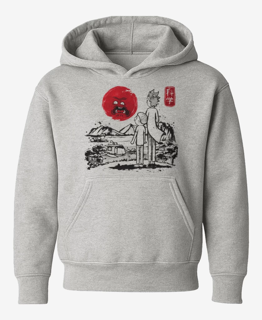 Poleron de niño Gris Melange de Rick and morty japo