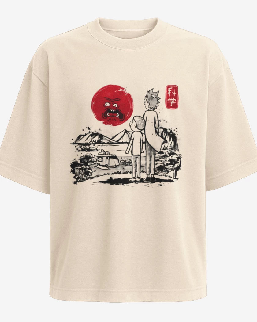 Polera Oversize Rick and morty japo