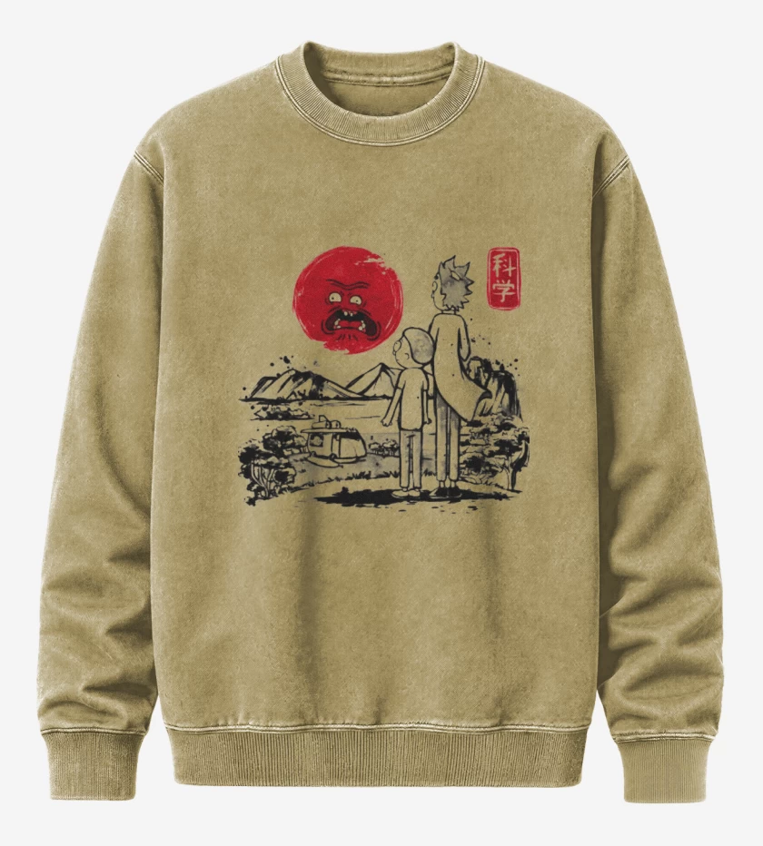 Poleron Polo Acid Wash Beige de Rick and morty japo