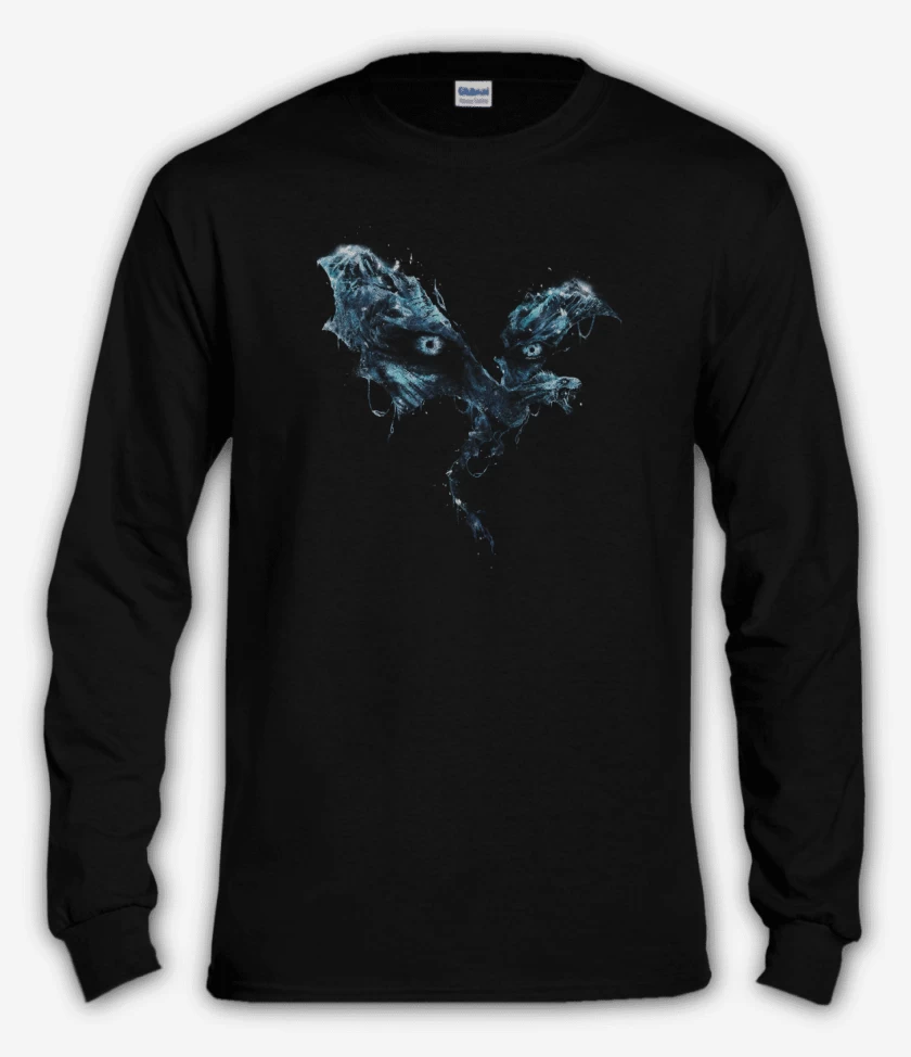Polera manga larga Negro de Night King Dragon