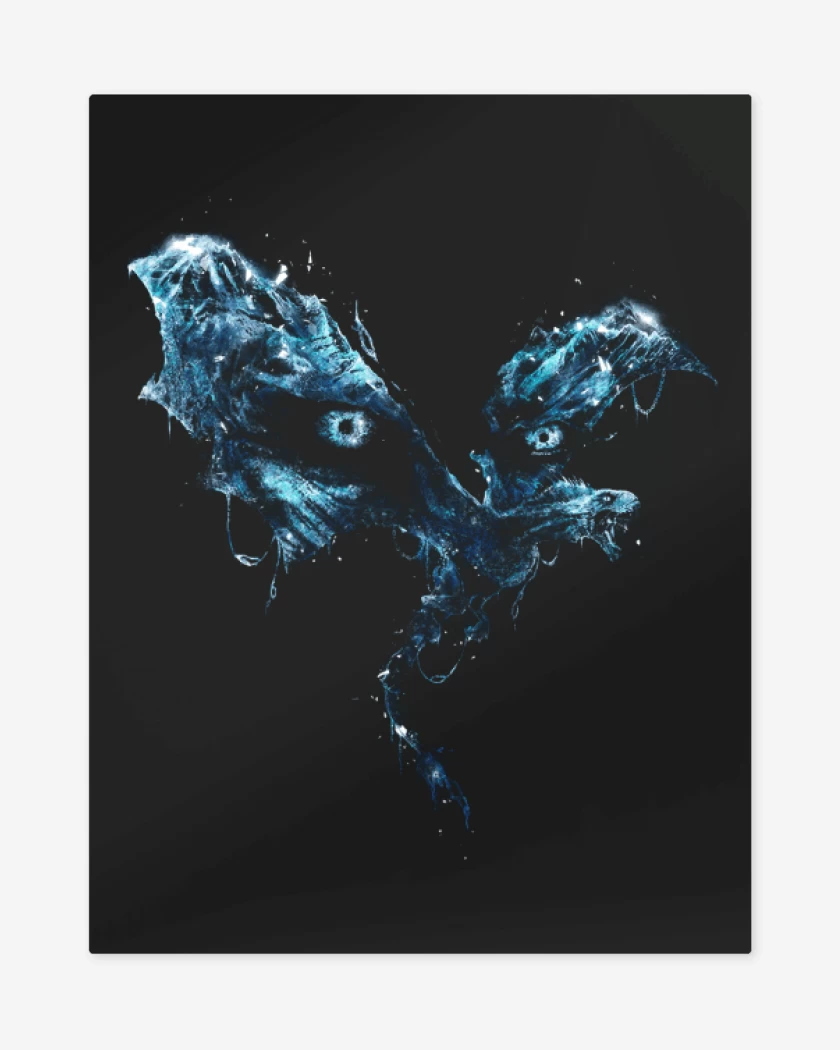 Print metalico Negro de Night King Dragon