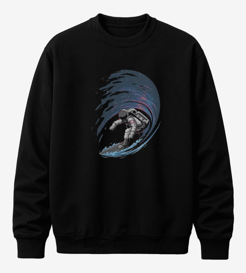 Poleron polo Negro de Astronauta Surf 