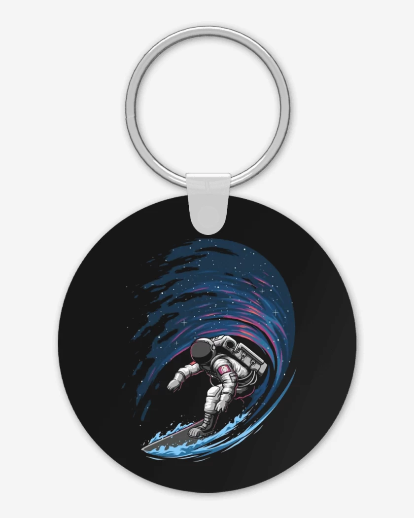 Llavero Negro de Astronauta Surf 